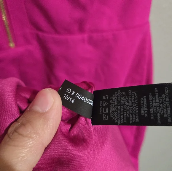 Express Bodycon Cocktail Fuchsia Pink Midi Dress Size 12 - Picture 8 of 12